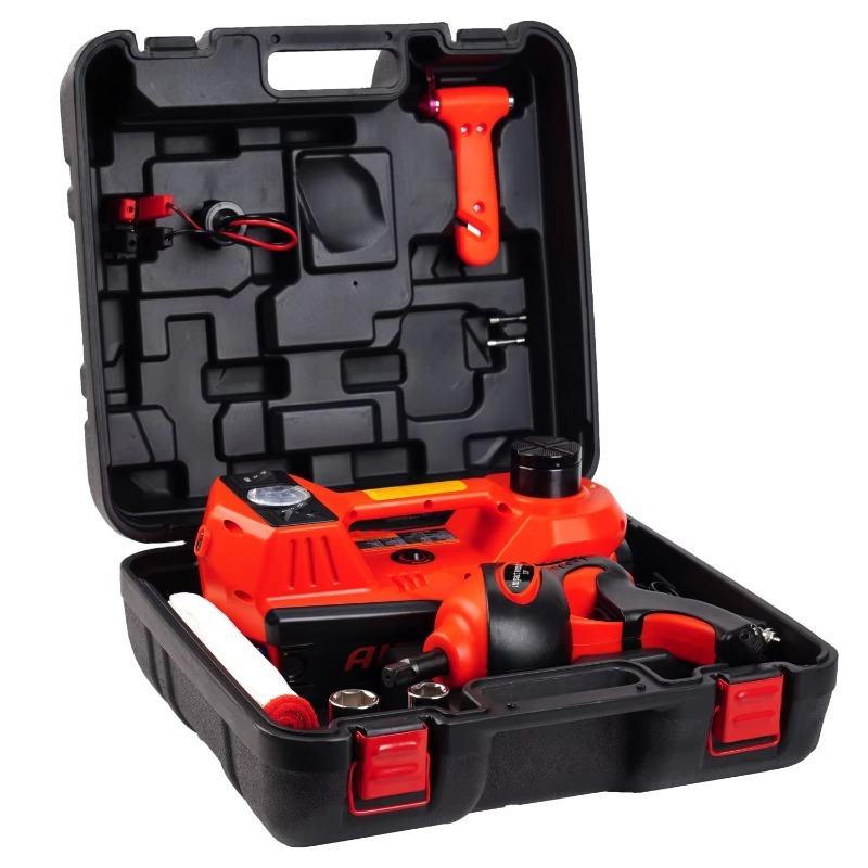 Car Jack - ホットセール中！5トン 12V電動油圧式ジャッキ インパクトレンチ 車両緊急修理ツールセット 金属製車両緊急修理キット
