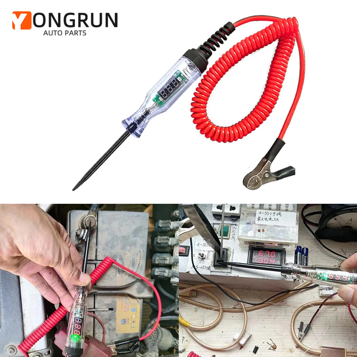 Car Diagnostic Tool - 6V-24V/5V-90V 自動車回路テスター デジタルディスプレイ回路診断ツール 自動車診断ツール 電圧テストペン